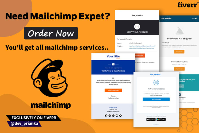 Gig Preview - Do mailchimp template newsletter automation landing page