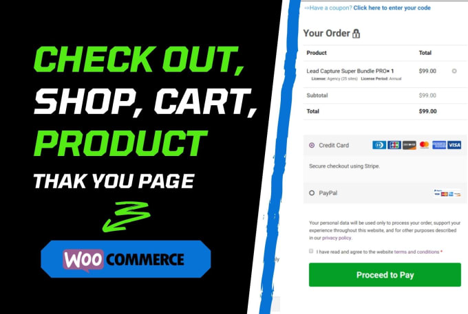 Gig Preview - Create custom woocommerce checkout, cart, shop, product page