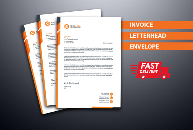 Gig Preview - Design modern invoice, letterhead, envelope stationary