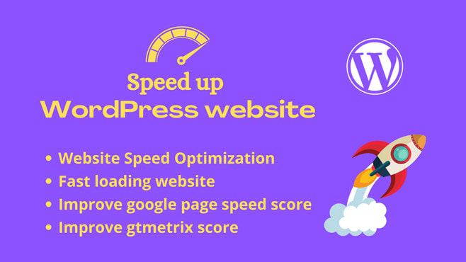 Gig Preview - Speed up wordpress website, wordpress website speed optimize