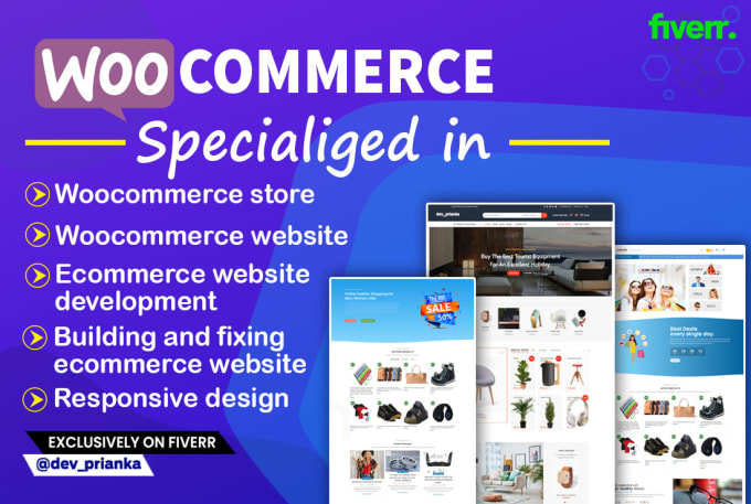 Gig Preview - Do ecommerce website with woocommerce or woocommerce customization