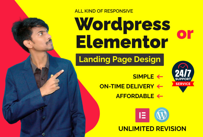 Gig Preview - Design wordpress landing page or elementor landing page