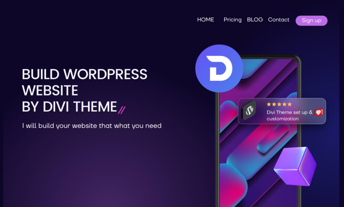 Gig Preview - Build full wordpress website or landing page  by divi theme