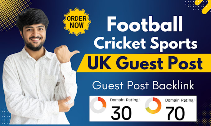 Gig Preview - Publish football cricket sports article with UK guest post backlink for targeted