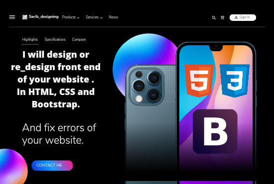 Bestseller - be your front end designer in html5, css3 and bootstrap