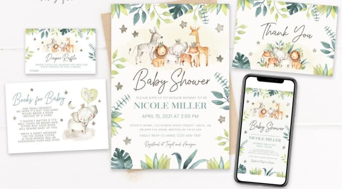 Gig Preview - Design baby shower invitation, baby shower package bundles