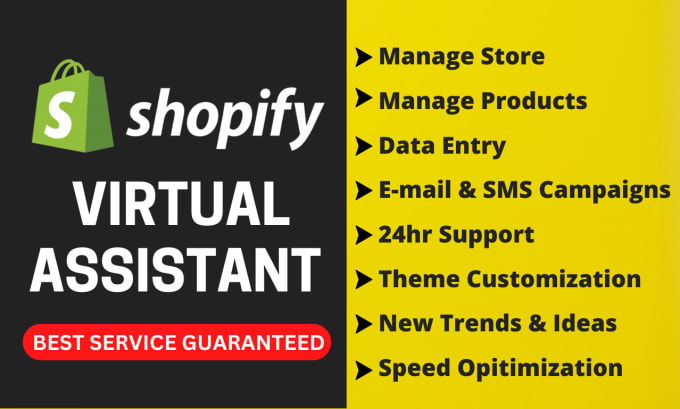 Gig Preview - Be your shopify virtual assistant round the clock