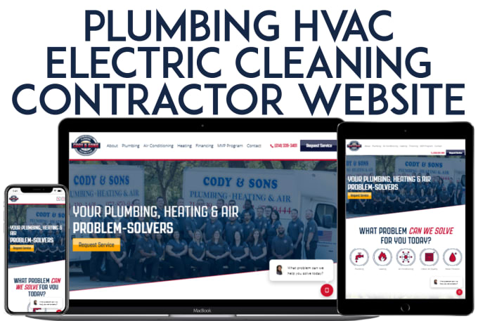 Gig Preview - Design construction contractor plumbing hvac roofing plumber electrician website