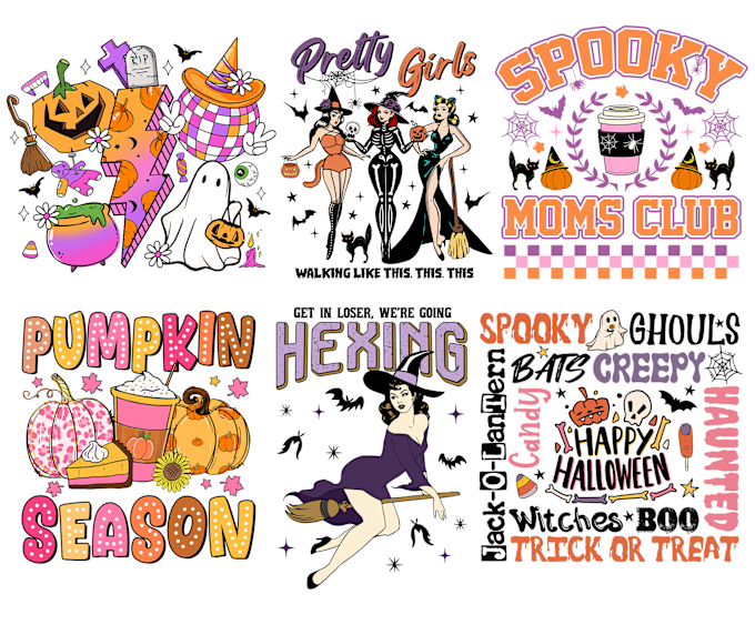 Gig Preview - Create halloween, fall, autumn retro groovy tshirt design