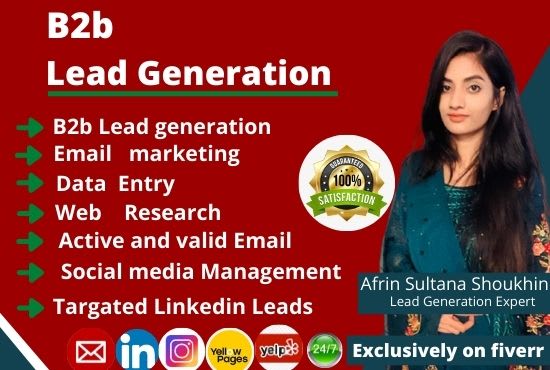 Gig Preview - Do b2b linkedin lead generation and verified email list