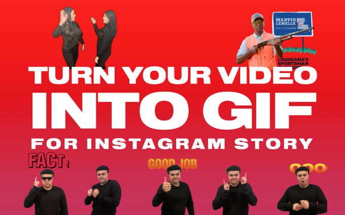 Gig Preview - Turn your video into GIF and sticker