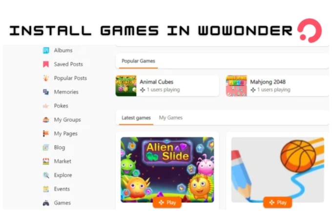 Gig Preview - Install games in wowonder website