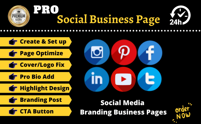 Gig Preview - Create instagram business page, twitter, pinterest, youtube, facebook page