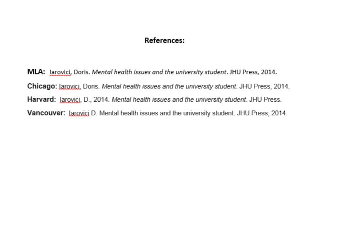 Gig Preview - Make reference list in mla, chicago, harvard, and vancouver