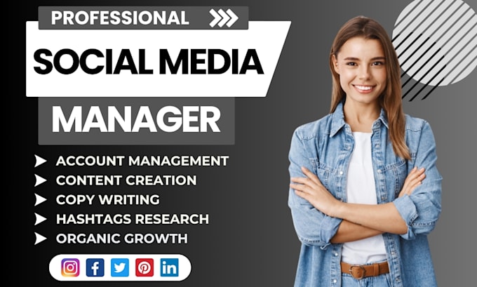 Gig Preview - Be your social media marketing manager instagram, facebook, pinterest, linkedin