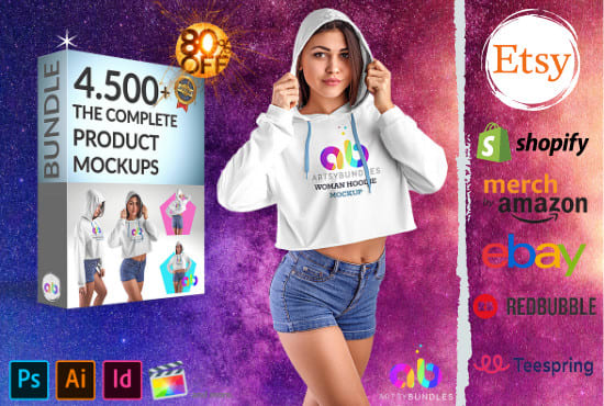 Gig Preview - Provide 3d premium product mockup t shirt hoodie mug ebook