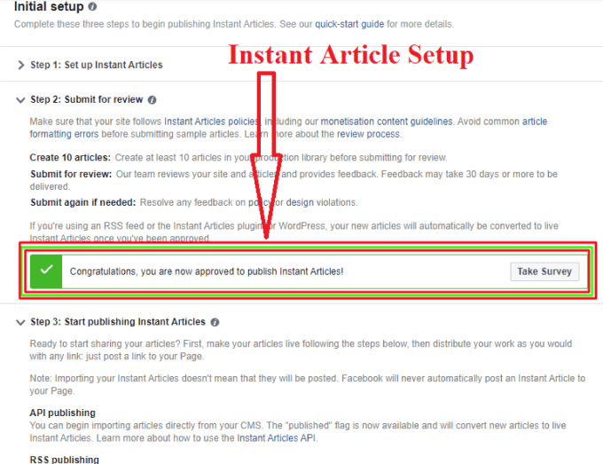 Gig Preview - Do complete instant articles setup for facebook page