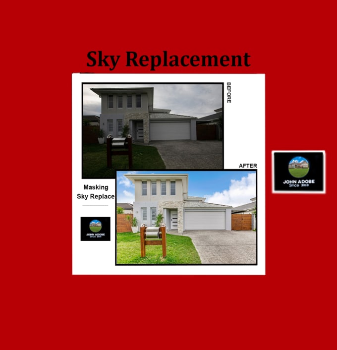 Gig Preview - Edit real estate photos, sky replace, with modern way