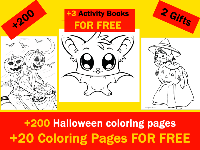 Gig Preview - Send 200 halloween coloring pages, book