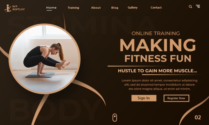 Gig Preview - Design attractive fitness, sports, gym, workout website