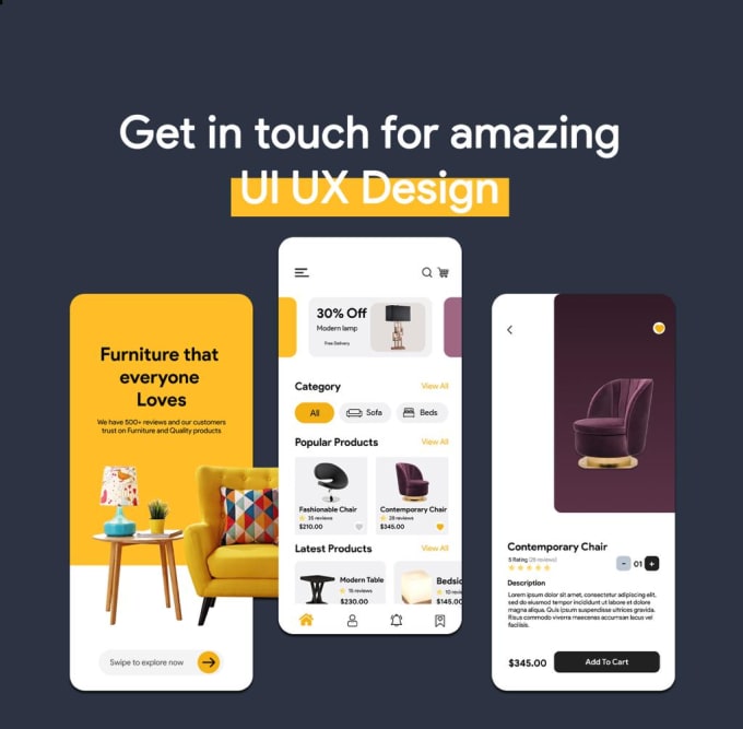 Gig Preview - Design attractive UI UX,  mobile app UI UX,website ui ux, landing page ui ux