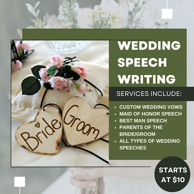 Gig Preview - Write your wedding vow, toast, or speech