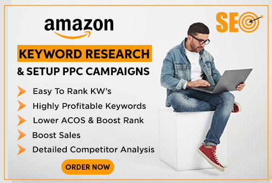 Gig Preview - Advanced keyword research, setup and manage amazon PPC ads campaigns