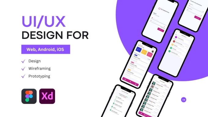 Gig Preview - Do UX UI mobile app , website and landing page