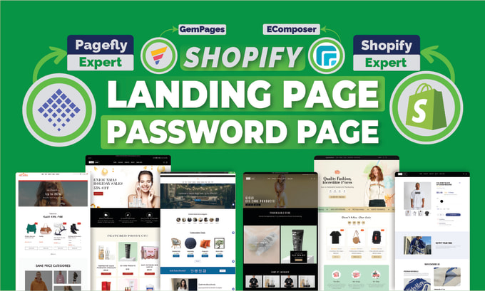 Bestseller - make shopify landing page, password page, landing page by pagefly