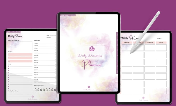 Gig Preview - Digital planner for goodnotes, notion, onenote, procreate, notability, android