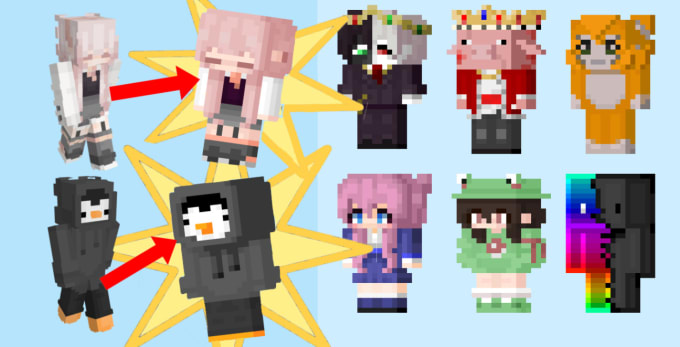 Gig Preview - Draw your minecraft character as a pixel art chibi