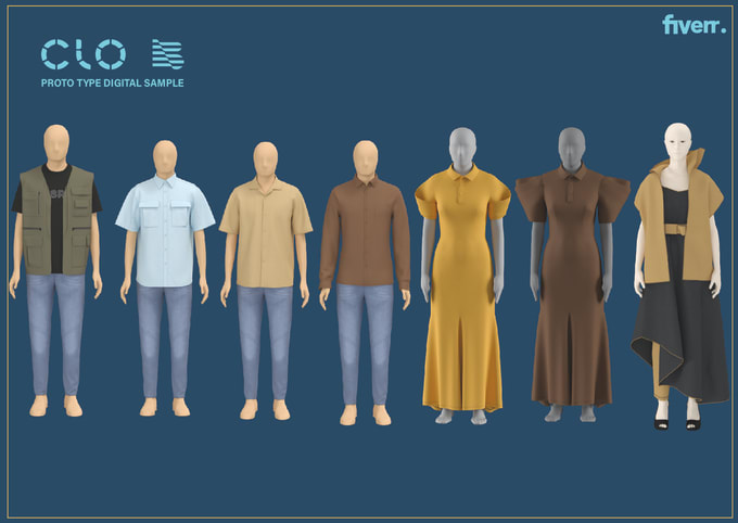 Gig Preview - Develop 3d garments in clo 3d