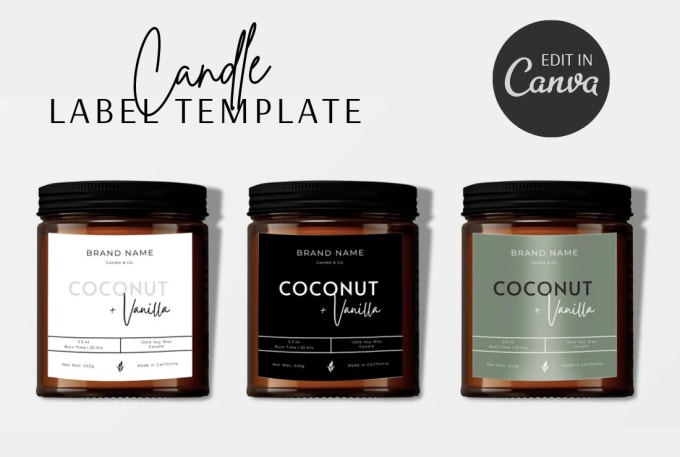 Gig Preview - Do editable candle label design template