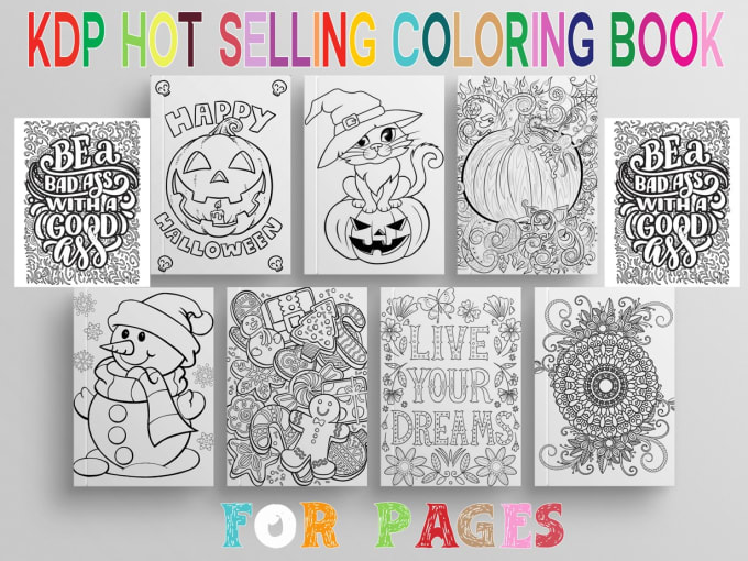 Gig Preview - Children coloring  pages kids book design for kdp