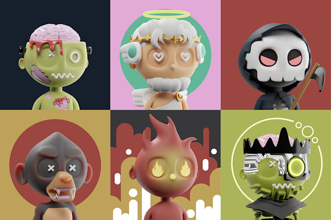 Gig Preview - Create a 3d character nft art model collection