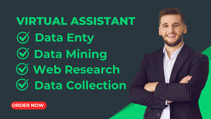 Gig Preview - Be your virtual assistant for data entry, web research, copy paste, data mining