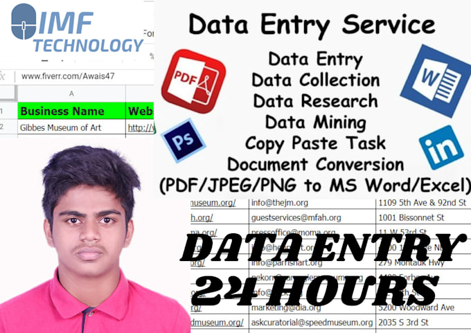 Gig Preview - Do data entry, excel, data typing, copy paste in 24 hours