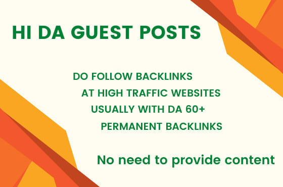 Gig Preview - Publish high quality seo guest post with dofollow backlinks