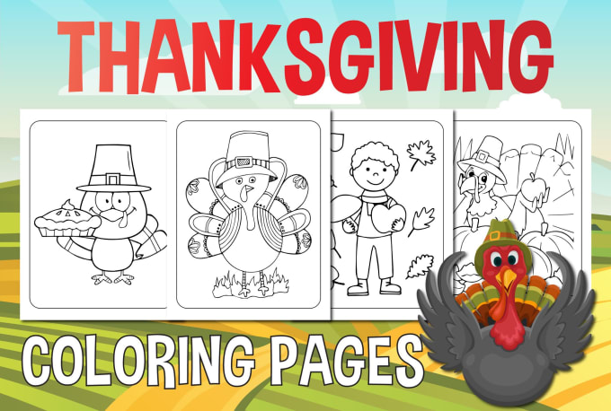 Gig Preview - Send you unique thanksgiving coloring pages for kdp