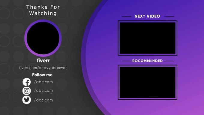 Gig Preview - Animated youtube intro and end screen outro