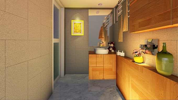 Gig Preview - Design toilet and kitchen with 3d rendering