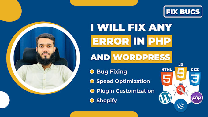 Gig Preview - Fix any error in PHP, wordpress, js, jquery, HTML, CSS