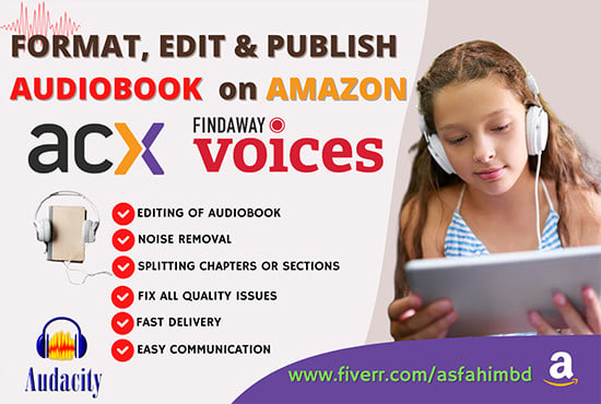 Gig Preview - Format edit and publish your audiobook on amazon acx and findaway voices