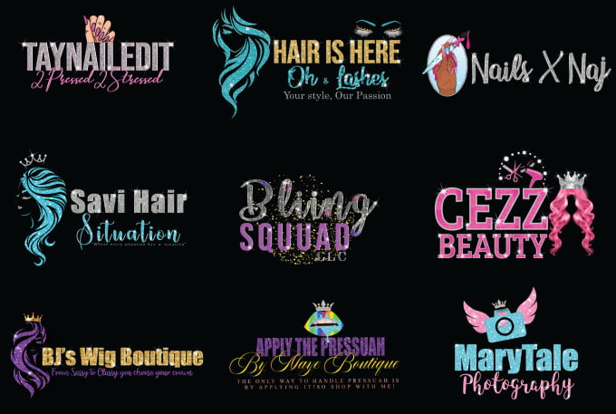 Gig Preview - Design hair salon, boutique and hair extensions logo like pro in short time