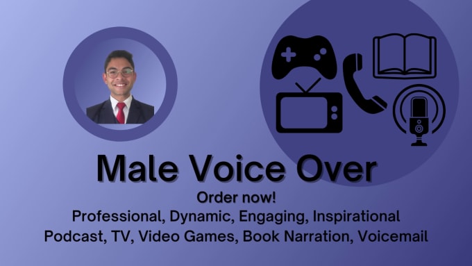 Gig Preview - Be your male voiceover artist english and spanish