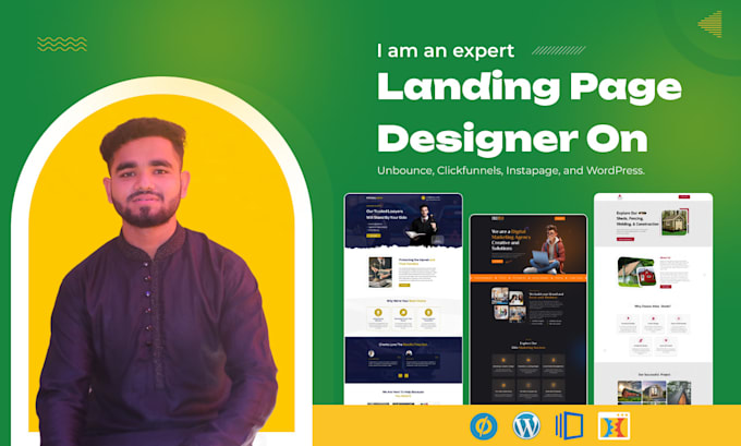 Gig Preview - Expert landing page designer on unbounce, clickfunnels, instapage, wordpress