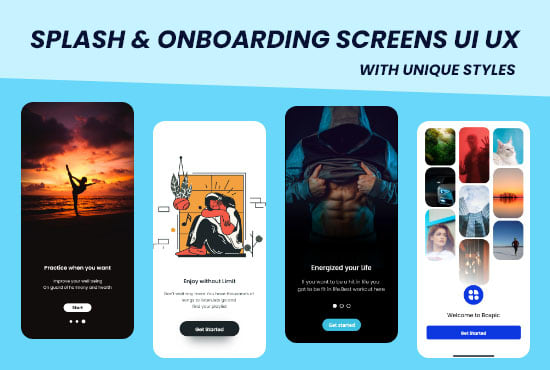 Gig Preview - Design unique splash and onboarding screens for your app