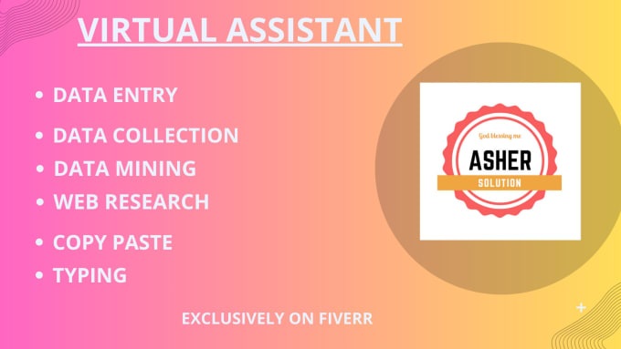 Gig Preview - Be your virtual assistant for data entry, typing, copy paste