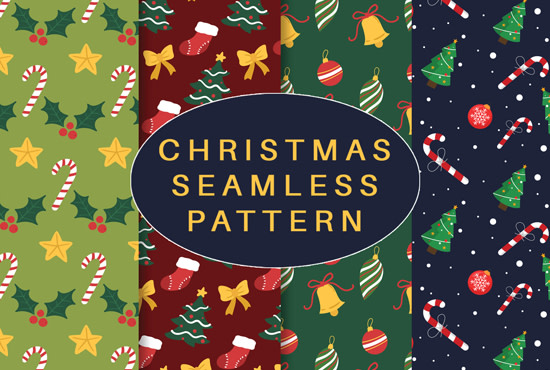 Gig Preview - Christmas seamless pattern,vector, floral,t shirt, textile, geometrical