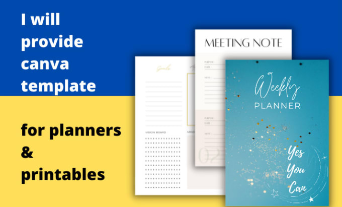 Gig Preview - Provide canva template for digital planner and printables